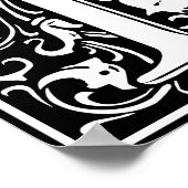 Floral Alphabet Monogram Letter F Poster (Ecke)