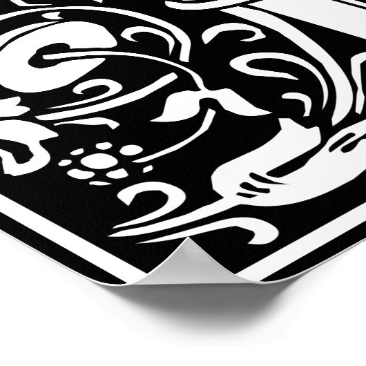 Floral Alphabet Monogram Letter I Poster (Ecke)