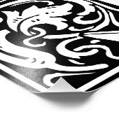 Floral Alphabet Monogram Letter J Foto Print (Ecke)