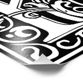 Floral Alphabet Monogram Letter K Foto drucken (Ecke)