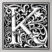 Floral Alphabet Monogram Letter K Poster (Vorne)