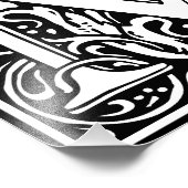 Floral Alphabet Monogram Letter M Foto drucken (Ecke)