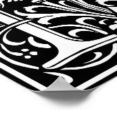 Floral Alphabet Monogram Letter N Poster (Ecke)