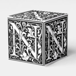 Floral Alphabet Monogram Letter N Tile Morris Geschenkschachtel