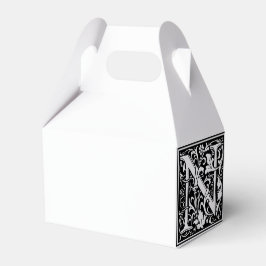 Floral Alphabet Monogram Letter N Tile Morris Geschenkschachtel