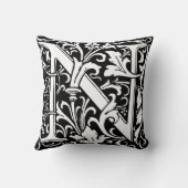 Floral Alphabet Monogram Letter N Tile Morris Kissen (Rückseite)