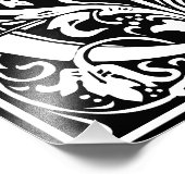 Floral Alphabet Monogram Letter O Foto Print (Ecke)