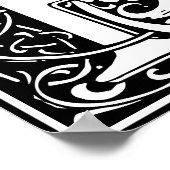 Floral Alphabet Monogram Letter P Poster (Ecke)