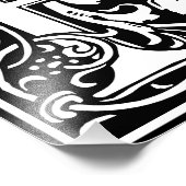 Floral Alphabet Monogram Letter R Foto Print (Ecke)