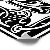 Floral Alphabet Monogram Letter R Poster (Ecke)