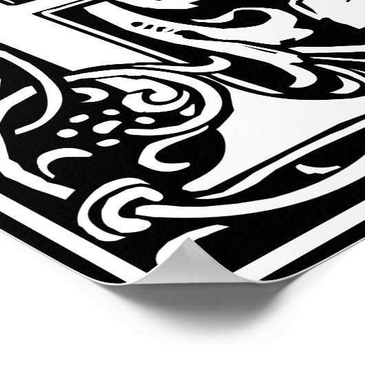 Floral Alphabet Monogram Letter R Poster (Ecke)