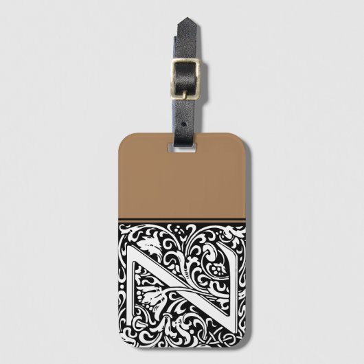 Floral Alphabet Monogram Letter Z Gepäckanhänger (Vorderseite Vertikal)