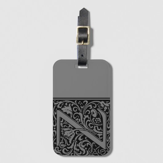 Floral Alphabet Monogram Letter Z Gepäckanhänger (Vorderseite Vertikal)