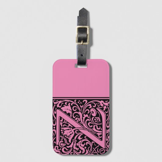 Floral Alphabet Monogram Letter Z Gepäckanhänger (Vorderseite Vertikal)