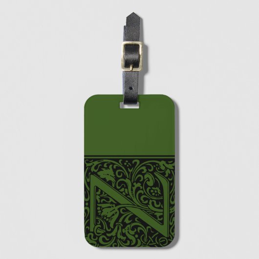 Floral Alphabet Monogram Letter Z Gepäckanhänger (Vorderseite Vertikal)