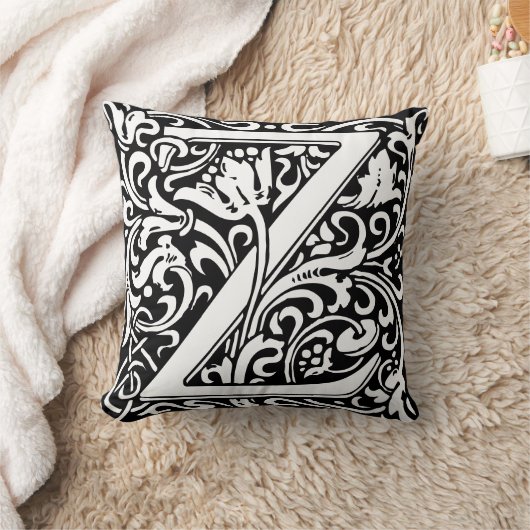 Floral Alphabet Monogram Letter Z Kissen (Decke)