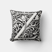 Floral Alphabet Monogram Letter Z Kissen (Vorderseite)