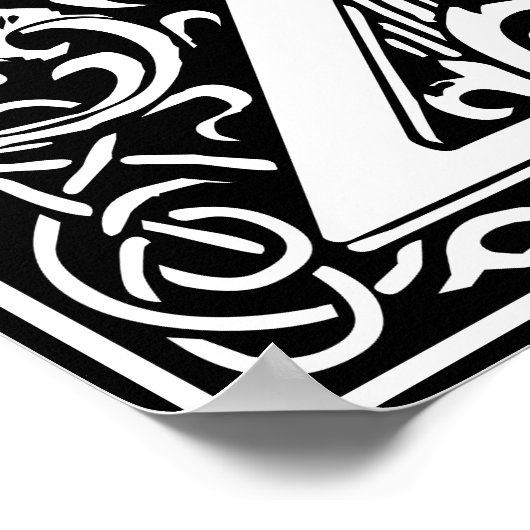 Floral Alphabet Monogram Letter Z Poster (Ecke)