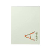 Floral Alphabet Monogramm Brief " A" Notizblock (Rotiert)