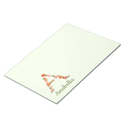 Floral Alphabet Monogramm Brief " A" Notizblock (angewinkelt)