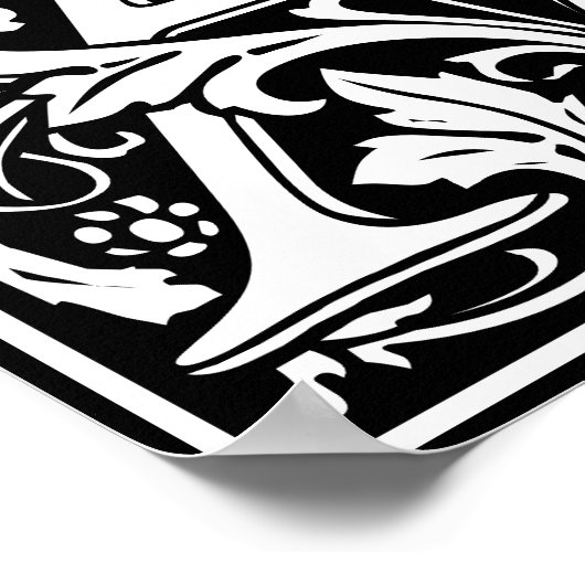 Floral Alphabet Monogramm Letter A Poster (Ecke)