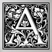 Floral Alphabet Monogramm Letter A Poster (Vorne)