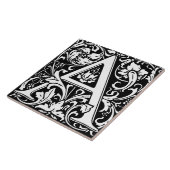 Floral Alphabet Monogramm Letter A Tile Fliese (Seite)