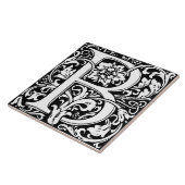 Floral Alphabet Monogramm Letter B Tile Fliese (Seite)