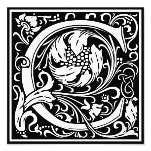 Floral Alphabet Monogramm Letter C Foto drucken