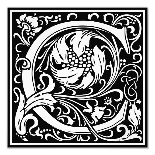 Floral Alphabet Monogramm Letter C Foto drucken (Vorne)