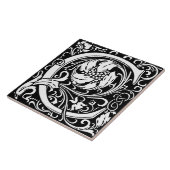 Floral Alphabet Monogramm Letter C Tile Fliese (Seite)
