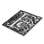 Floral Alphabet Monogramm Letter F Tile Fliese (Seite)