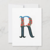 Floral Alphabet - R - Stationierungskarte Mitteilungskarte (Rückseite)