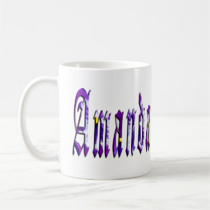 Floral Amanda Girls Name Logo, Kaffeetasse