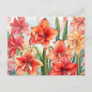 Floral Amaryllis Garden Postkarte