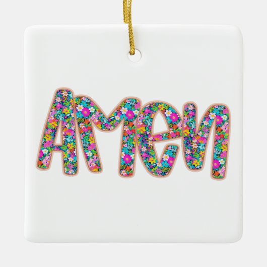 Floral Amen Keramikornament (Vorderseite)