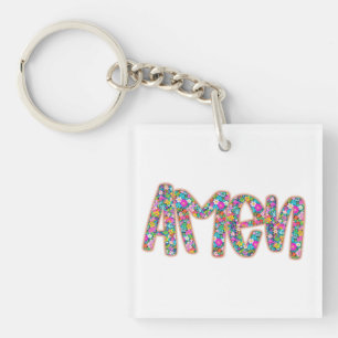 Floral Amen Schlüsselanhänger