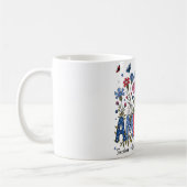 Floral America 4. Juli Patriotische Typografie Kaffeetasse (Links)
