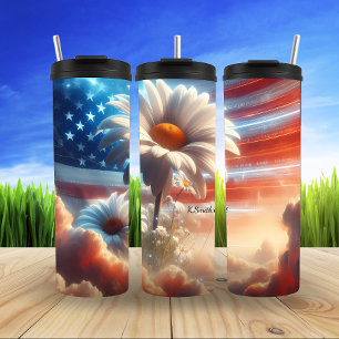 Floral American Flag Dreamscape Thermosbecher