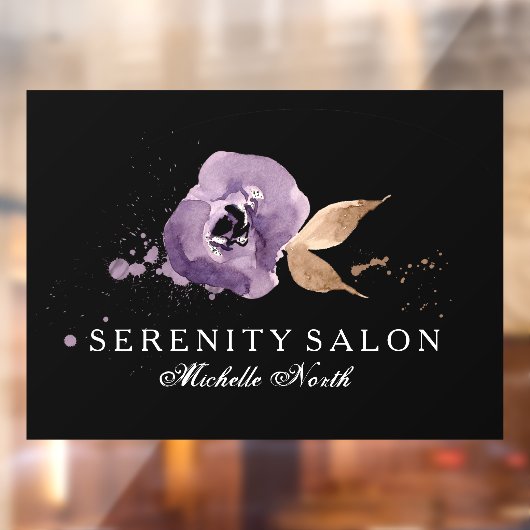 Floral-Amethyst Lila ID294 Fensteraufkleber (Blatt 2)