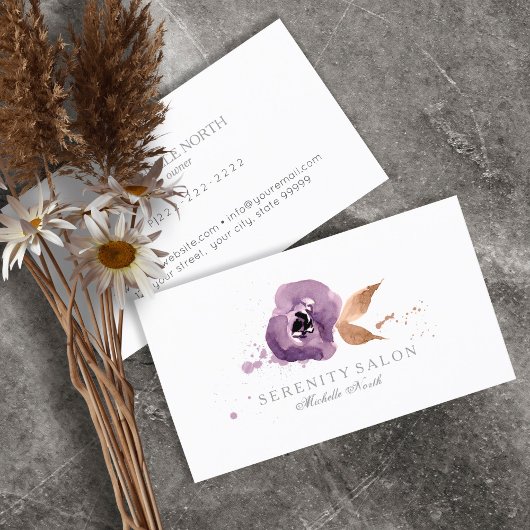 Floral-Amethyst Lila ID294 Visitenkarte