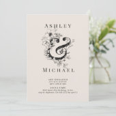 FLORAL AMPERSAND Blush Engagement Party Einladung (Stehend Vorderseite)
