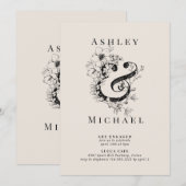 FLORAL AMPERSAND Blush Engagement Party Einladung (Vorne/Hinten)