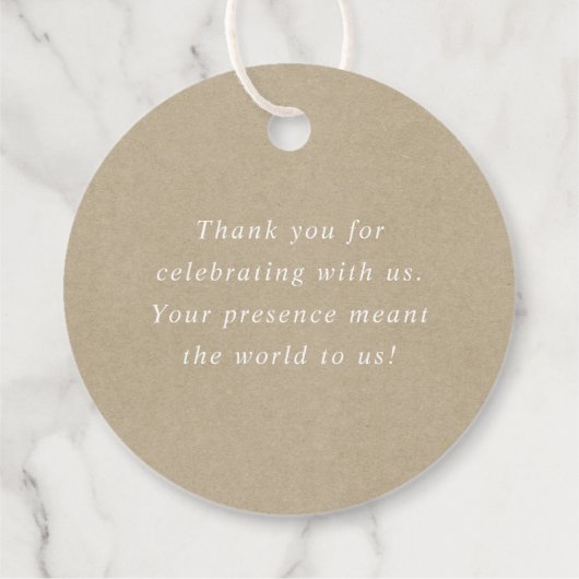 Floral Ampersand Elegant Hochzeit Vielen Dank Kraf Geschenkanhänger (Rückseite)