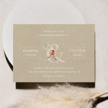 Floral Ampersand Elegant Rustikale Hochzeit