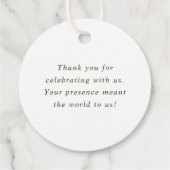 Floral Ampersand Elegant Wedding Vielen Dank Geschenkanhänger (Rückseite)