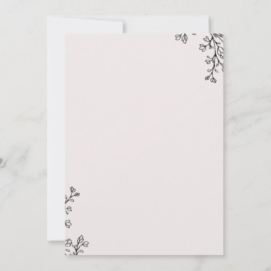 Floral Ampersand Hochzeit Einladung (Rückseite)