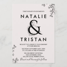 Floral Ampersand Hochzeit Einladung