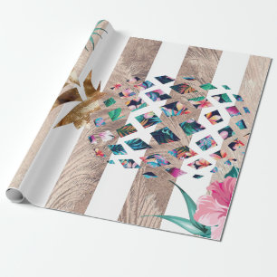 Floral Ananas gestreift Geschenkpapier