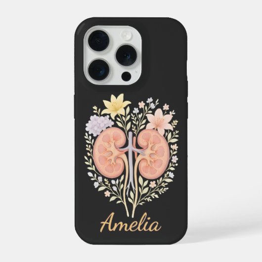 Floral Anatomical Kidney Nephrology Nurse and Tech iPhone Hülle (Rückseite)